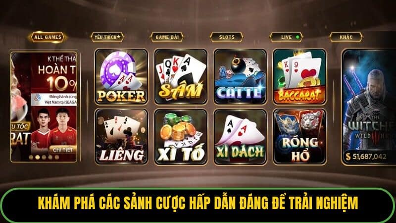 Khám phá các sảnh cược hấp dẫn đáng để trải nghiệm