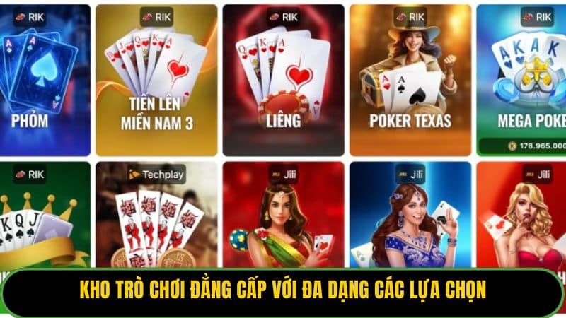 Kho trò chơi đẳng cấp với đa dạng các lựa chọn